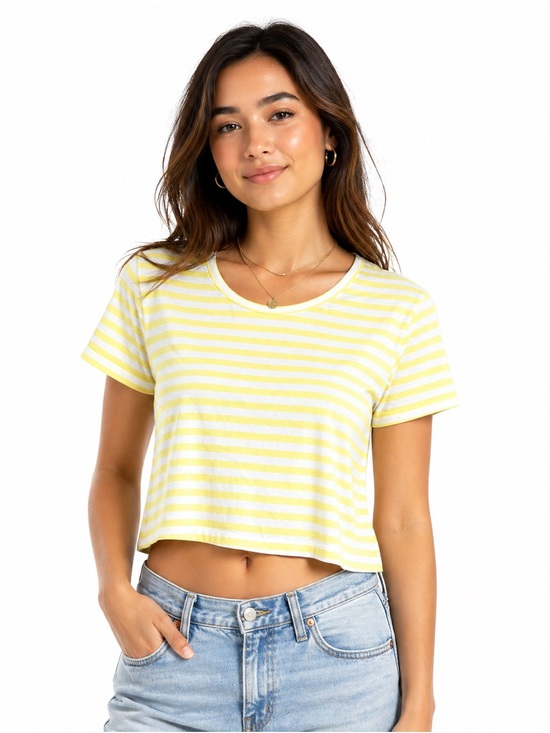 PacSun Tops - Pacsun Striped Yellow Cropped Tee - Women